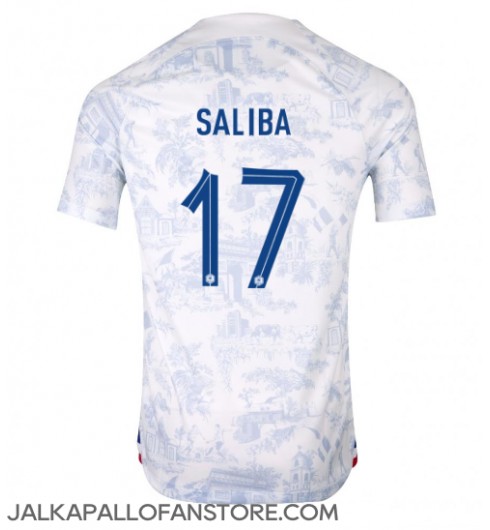 Ranska William Saliba #17 Vieraspaita MM-kisat 2022 Lyhythihainen